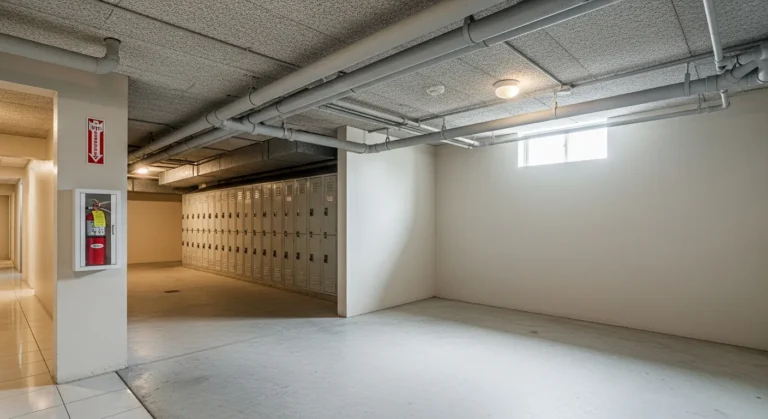 Couloir et sous-sol propres d’un immeuble résidentiel