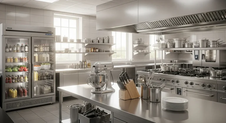 Cuisine professionnelle de restaurant en inox, normes d’hygiène