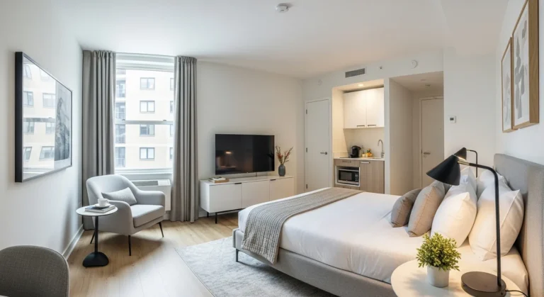 Studio meublé moderne, propre et prêt pour la location